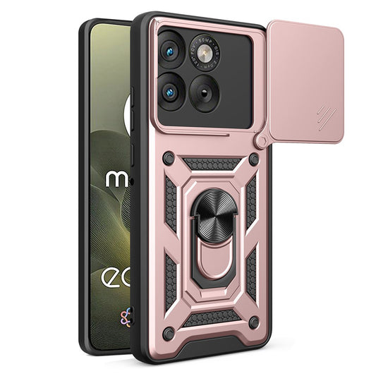 Funda para Motorola Edge 70, Techsuit, CamShield, Rosa Dorada