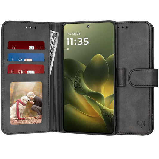 Funda para Motorola Edge 70, Techsuit, Diary Book, Negra