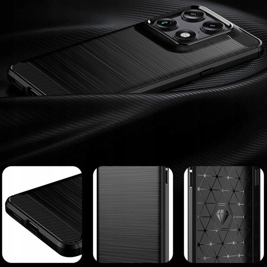 Funda para Motorola Edge 70 Ultra / Signature, Techsuit, Carbono, Negra