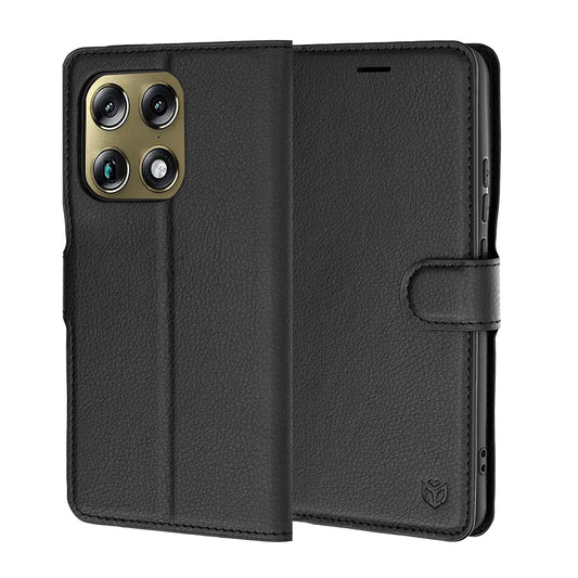 Funda para Motorola Edge 70 Ultra / Signature, Techsuit, Leather Folio, Negra