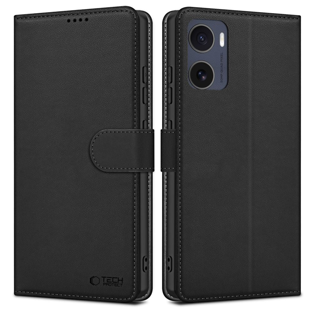Funda para Motorola Moto E15 / G05, Tech-Protect, Wallet, Negra