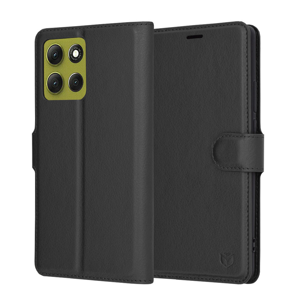 Funda para Motorola Moto G86, Techsuit, Leather Folio, Negra