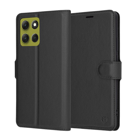 Funda para Motorola Moto G86, Techsuit, Leather Folio, Negra