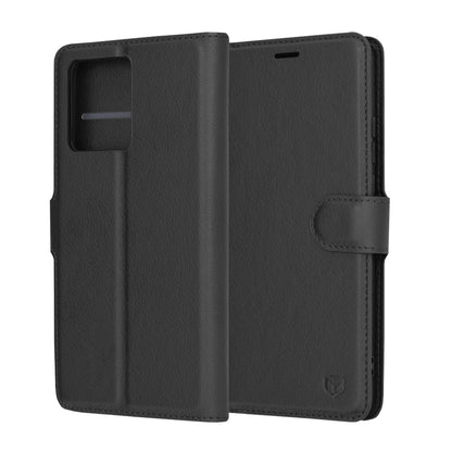 Funda para Motorola Moto G86, Techsuit, Leather Folio, Negra