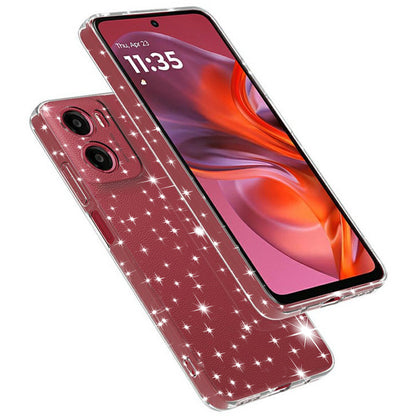 Funda para Motorola Moto E15 / G05, Techsuit, SparkleSkin, Transparente