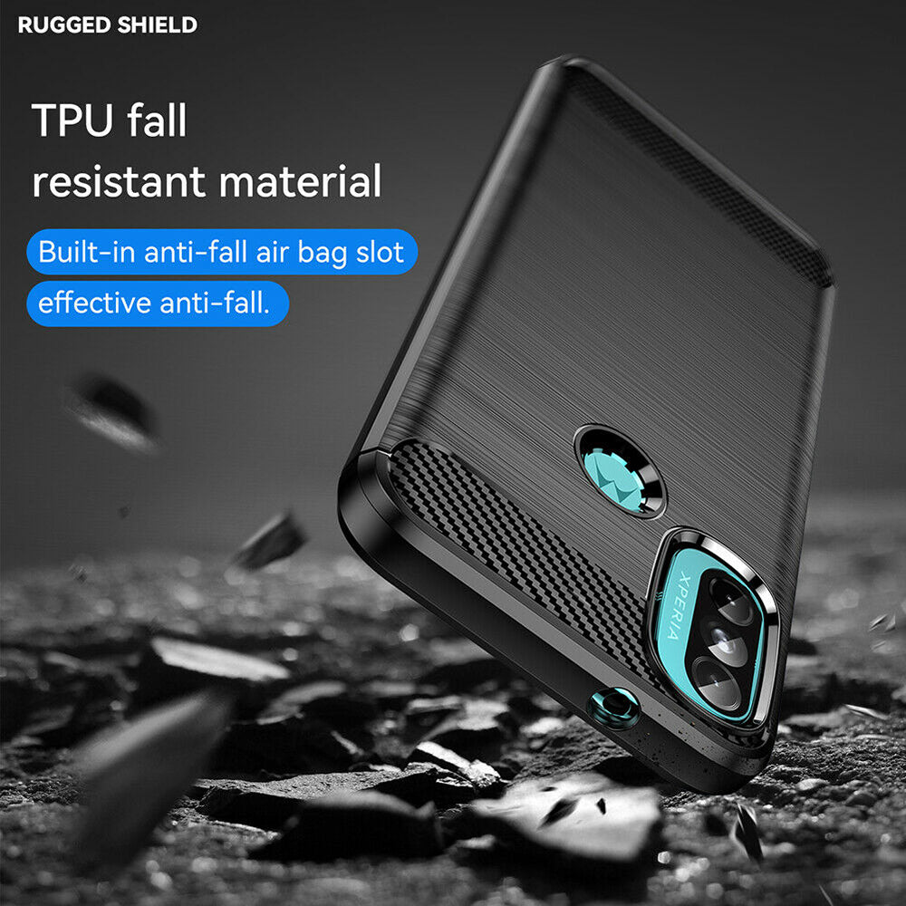 Funda para Motorola Moto E40 / E30 / E20, Techsuit, Carbono, Negra