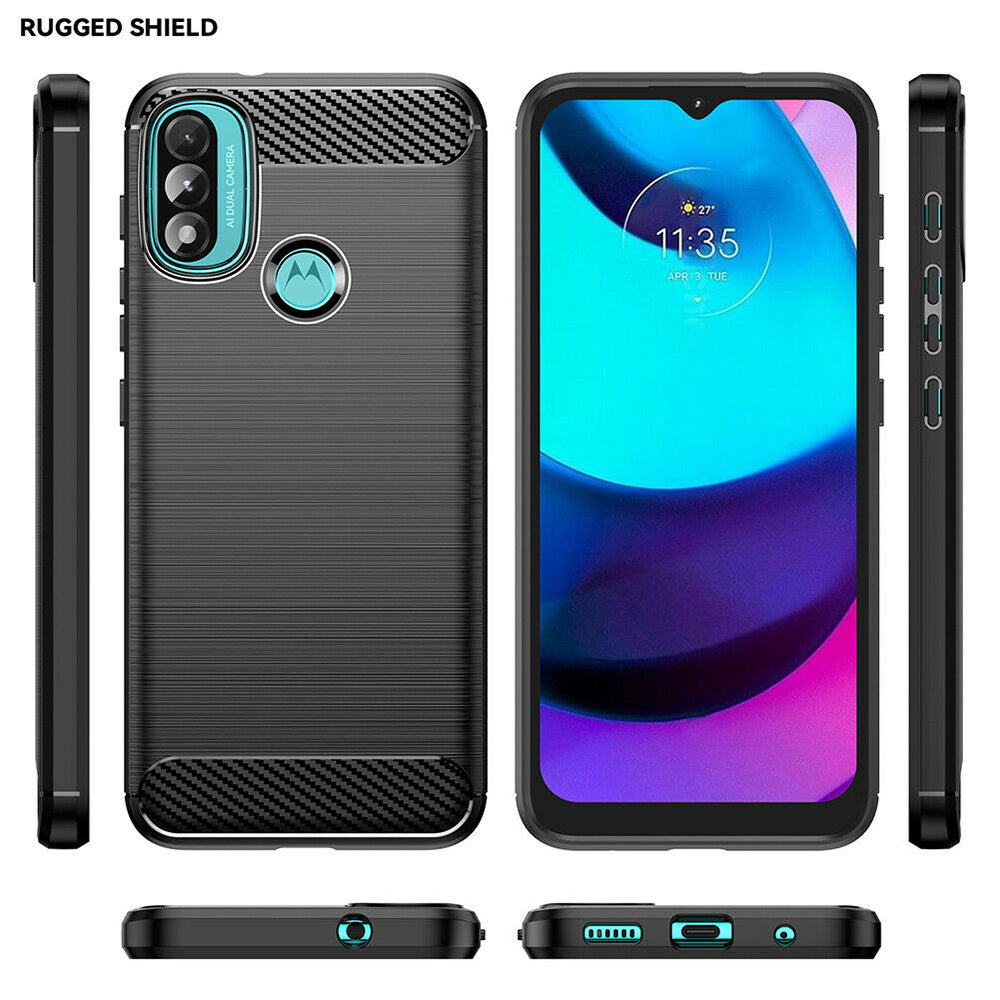 Funda para Motorola Moto E40 / E30 / E20, Techsuit, Carbono, Negra