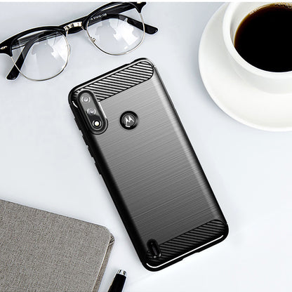 Funda para Motorola Moto E7i Power / E7 Power, Techsuit, Carbono, Negra