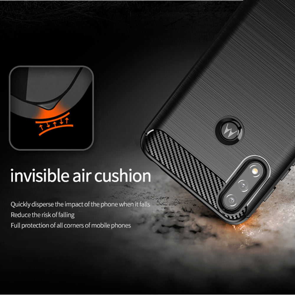 Funda para Motorola Moto E7i Power / E7 Power, Techsuit, Carbono, Negra