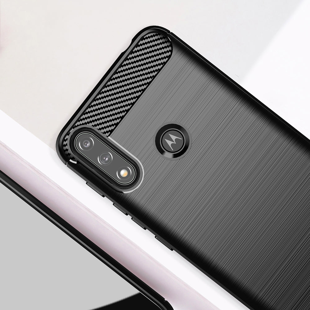 Funda para Motorola Moto E7i Power / E7 Power, Techsuit, Carbono, Negra
