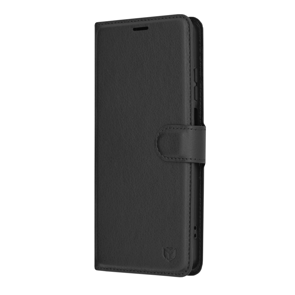 Funda para Motorola Moto G04s / E14 / G04 / G24, Techsuit, Folio de cuero, Negra
