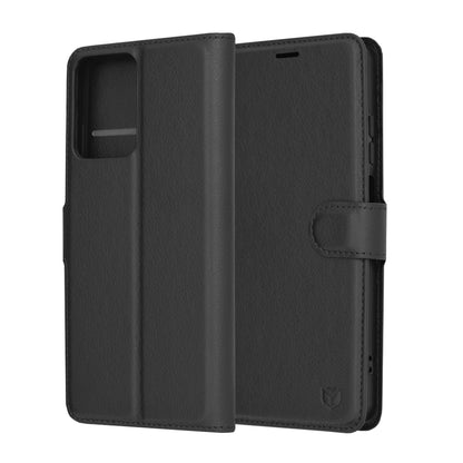 Funda para Motorola Moto G04s / E14 / G04 / G24, Techsuit, Folio de cuero, Negra