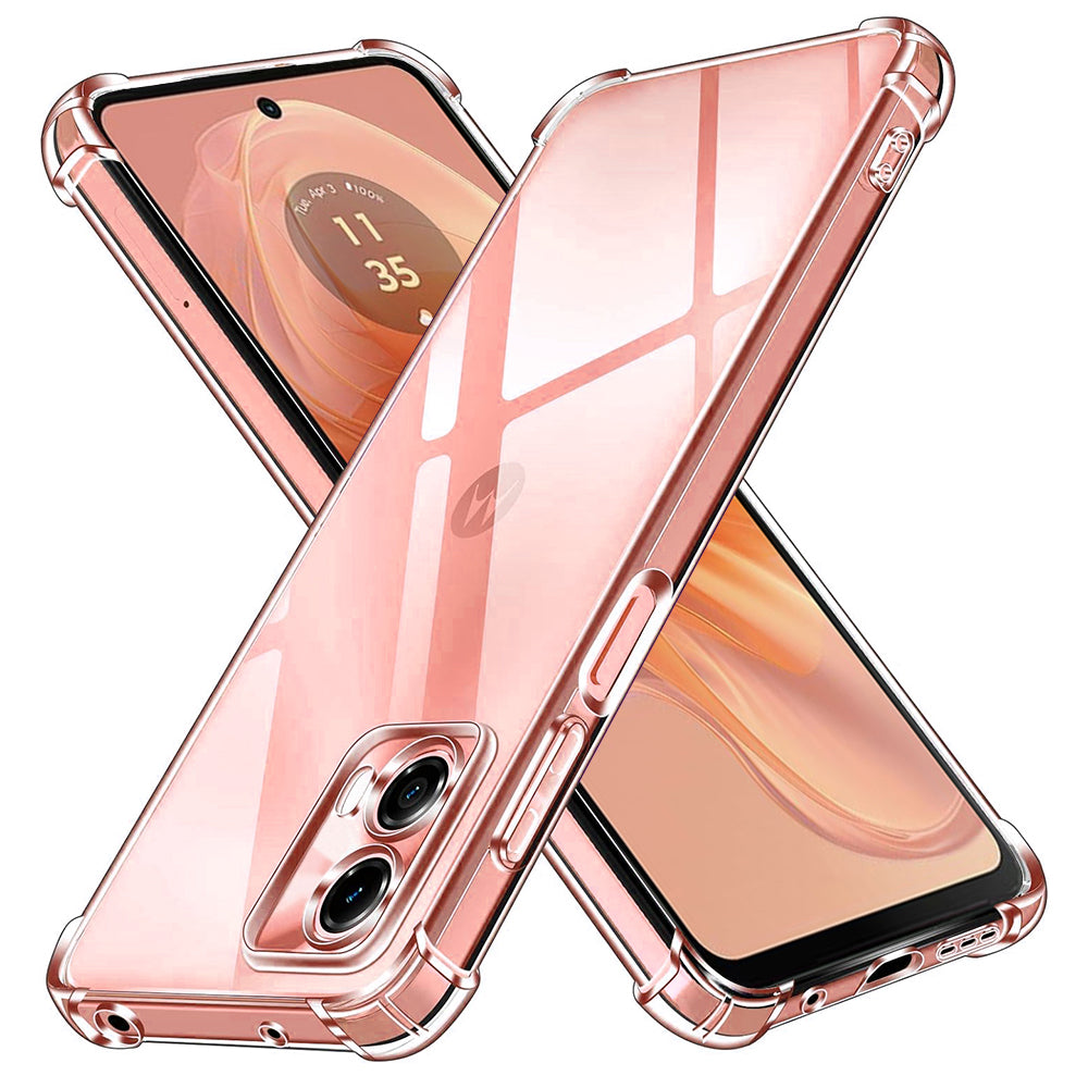 Funda para Motorola Moto G04s / E14 / G04 / G24, Techsuit, Transparente a prueba de golpes