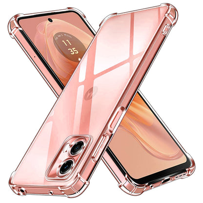 Funda para Motorola Moto G04s / E14 / G04 / G24, Techsuit, Transparente a prueba de golpes