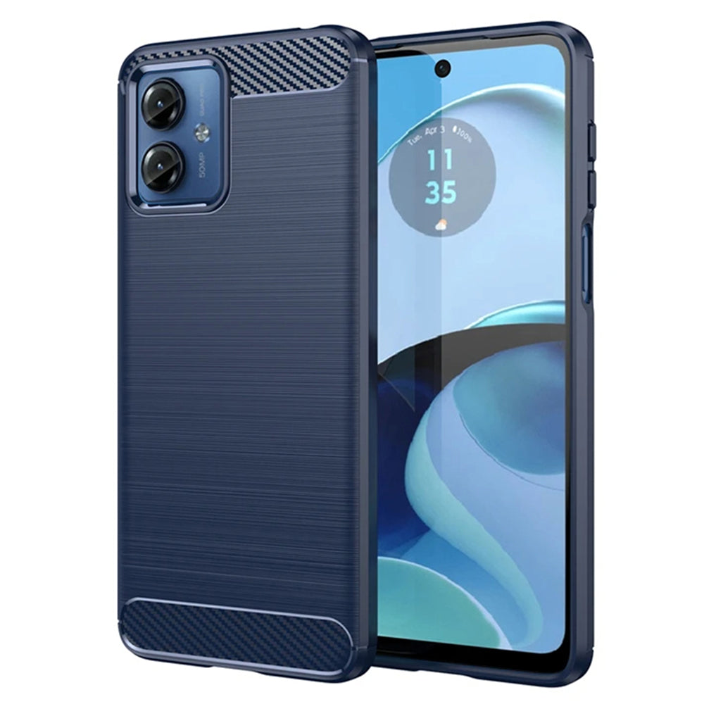 Funda para Motorola Moto G14, Techsuit, Carbono, Azul