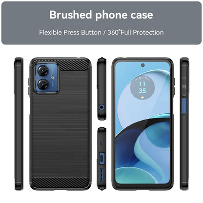 Funda para Motorola Moto G14, Techsuit, Carbono, Azul