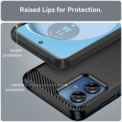 Funda para Motorola Moto G14, Techsuit, Carbono, Azul