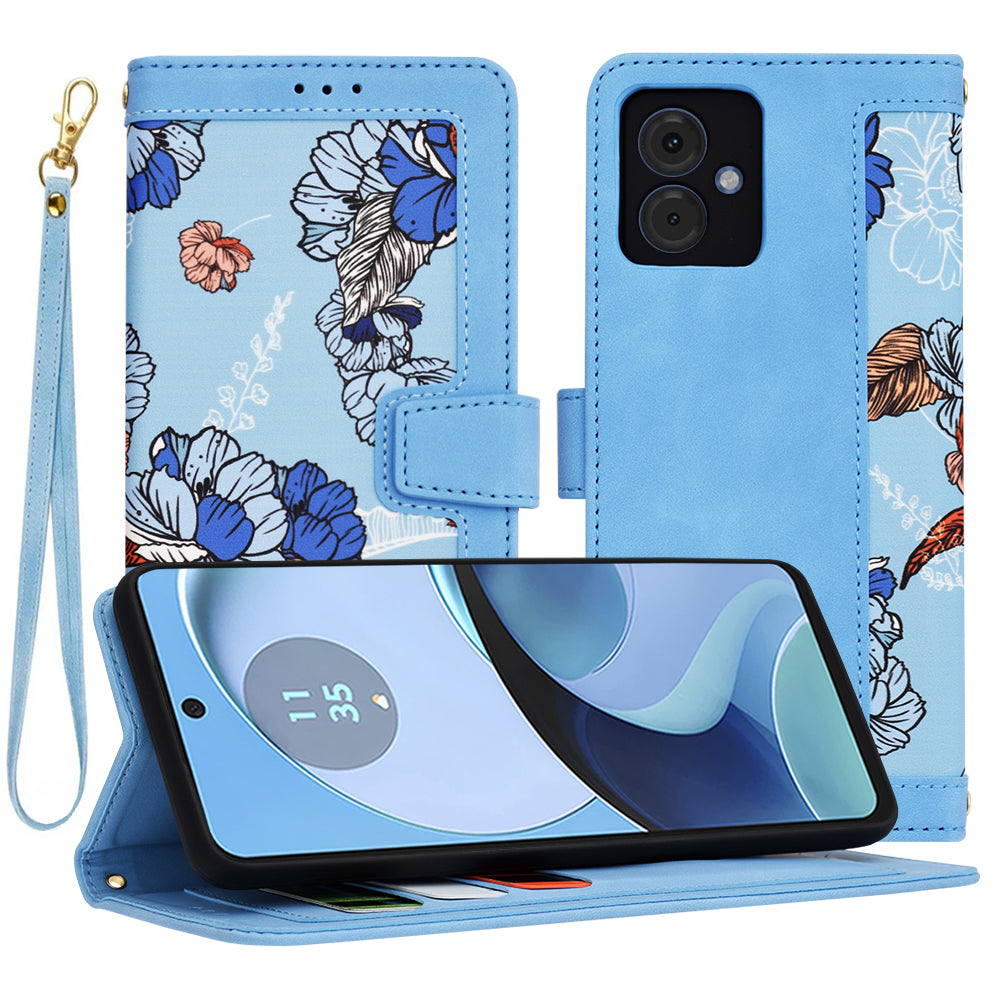Funda para Motorola Moto G14, Techsuit, FlipCraft, Azul