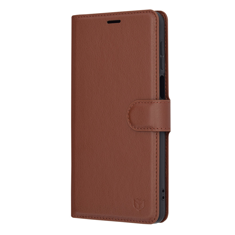 Funda para Motorola Moto G14, Techsuit, Leather Folio, Marrón
