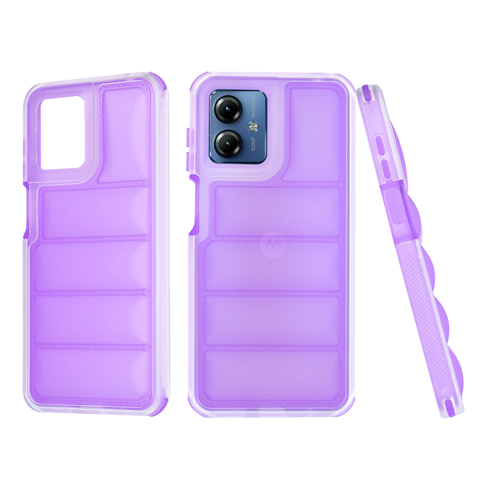 Funda para Motorola Moto G14, Techsuit, Wave Shield, Morado