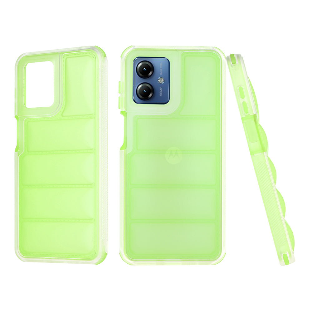 Funda para Motorola Moto G14, Techsuit, Wave Shield, Verde
