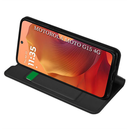 Funda para Motorola Moto G15 / G15 Power, Techsuit, Magskin Book, Negra