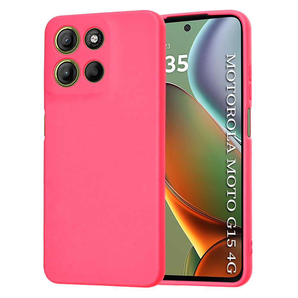 Funda para Motorola Moto G15 / G15 Power, Techsuit, SoftFlex, Rosa Oscuro