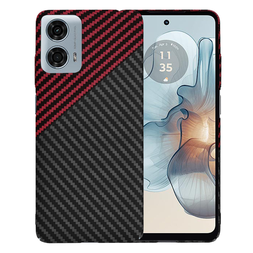 Funda para Motorola Moto G24 Power, Techsuit, Carbonite FiberShell, Negra Roja