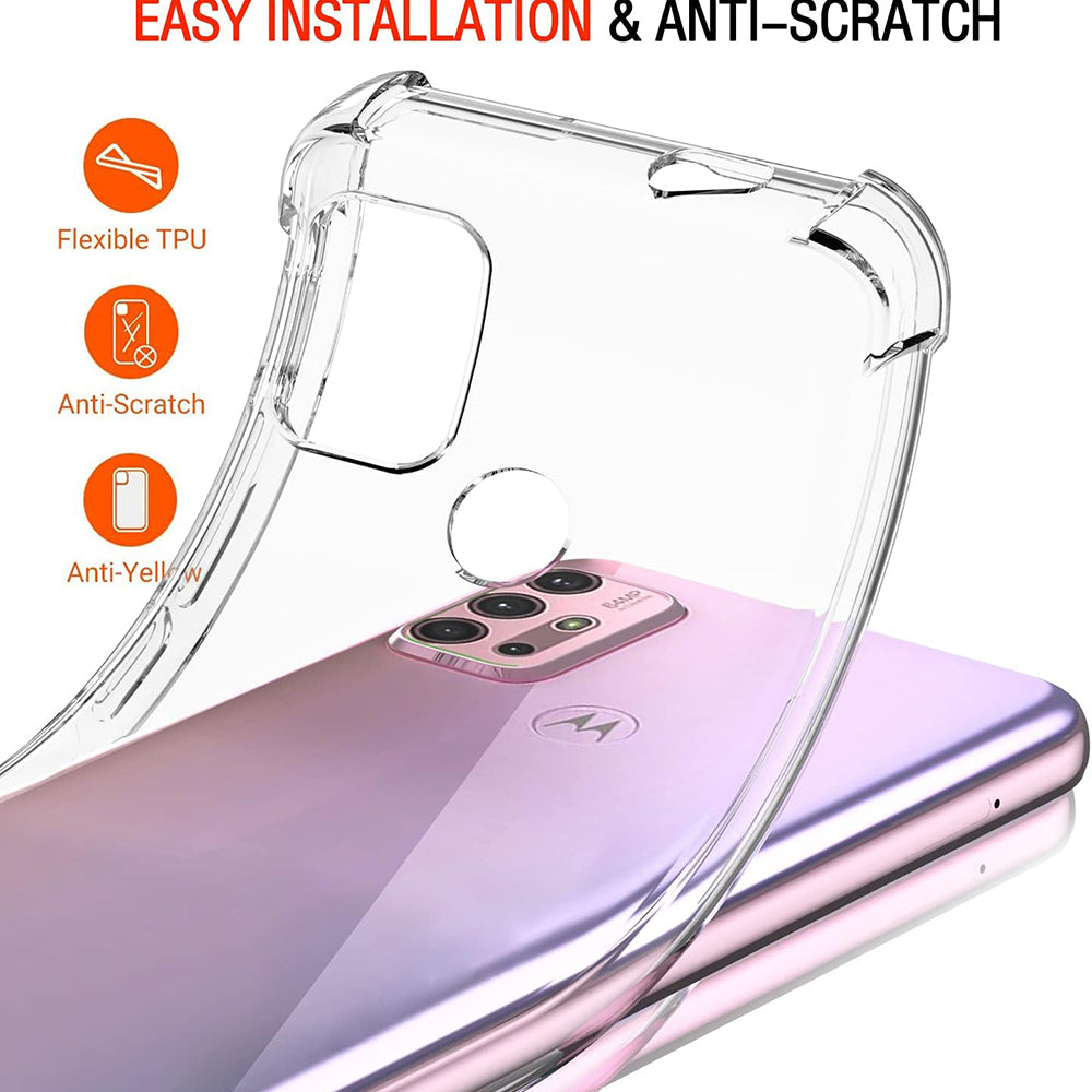 Funda para Motorola Moto G30 / G20 / G10, Techsuit, Transparente a prueba de golpes