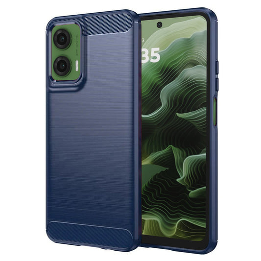 Funda para Motorola Moto G35, Techsuit, Carbono, Azul
