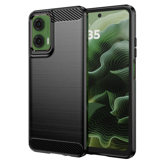 Funda para Motorola Moto G35, Techsuit, Carbono, Negra