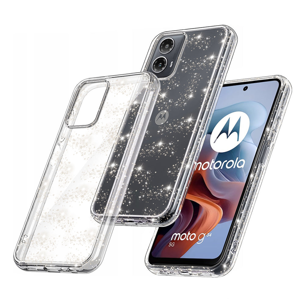 Case for Motorola Moto G45 / G34, Techsuit, SparkleSkin, Transparent