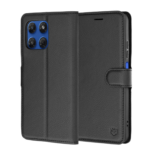 Funda para Motorola Moto G47 / G37 Power / G37, Techsuit, Folio de cuero, Negra