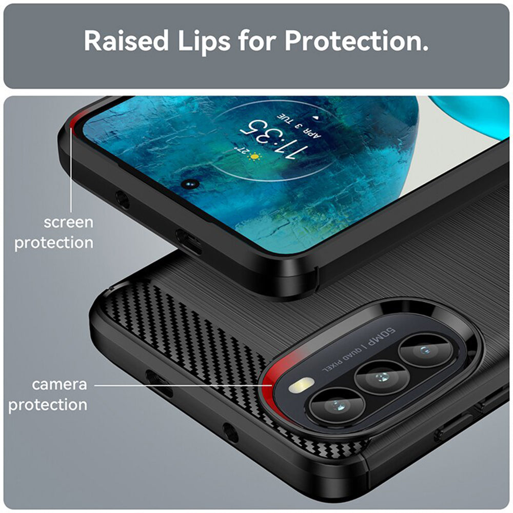 Funda para Motorola Moto G52 / G82, Techsuit, Carbono, Negra