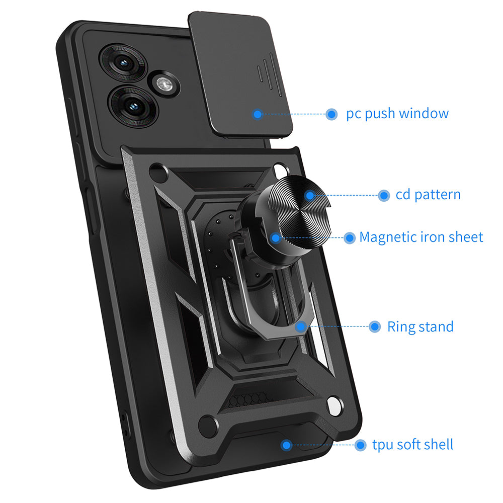 Funda para Motorola Moto G55, Techsuit, CamShield, Negra