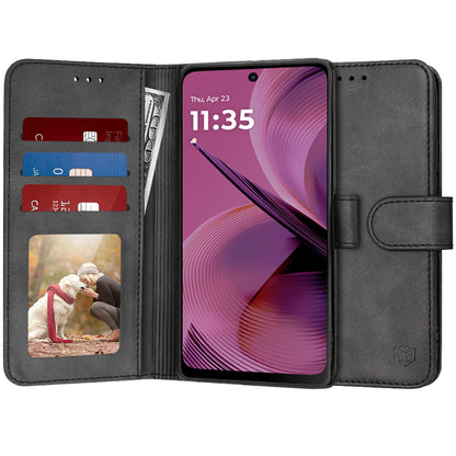 Funda para Motorola Moto G55, Techsuit, Diary Book, Negra