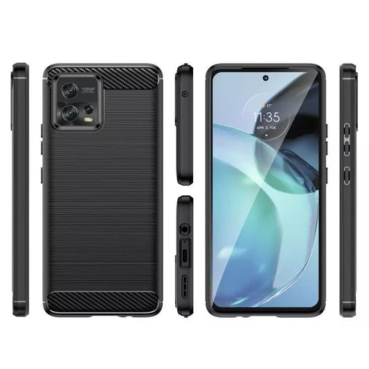 Funda para Motorola Moto G72, Techsuit, Carbono, Negra