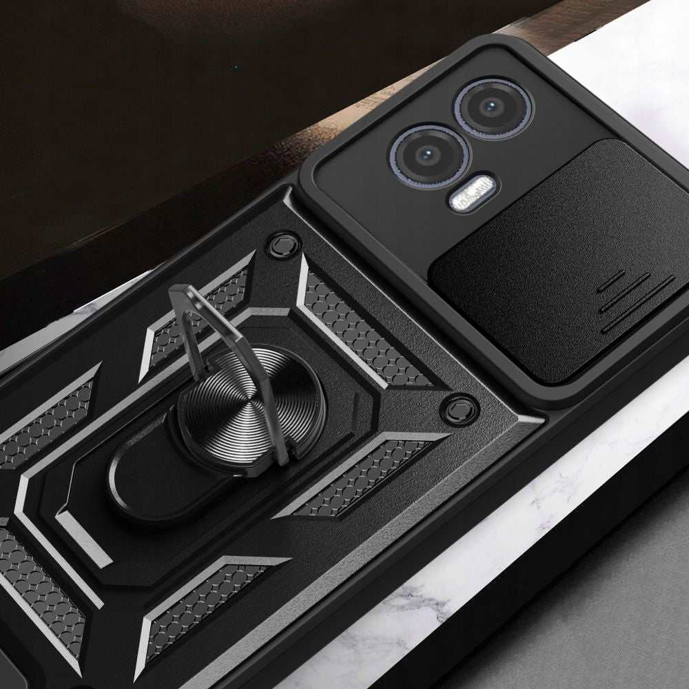 Funda para Motorola Moto G73, Techsuit, CamShield, Negra