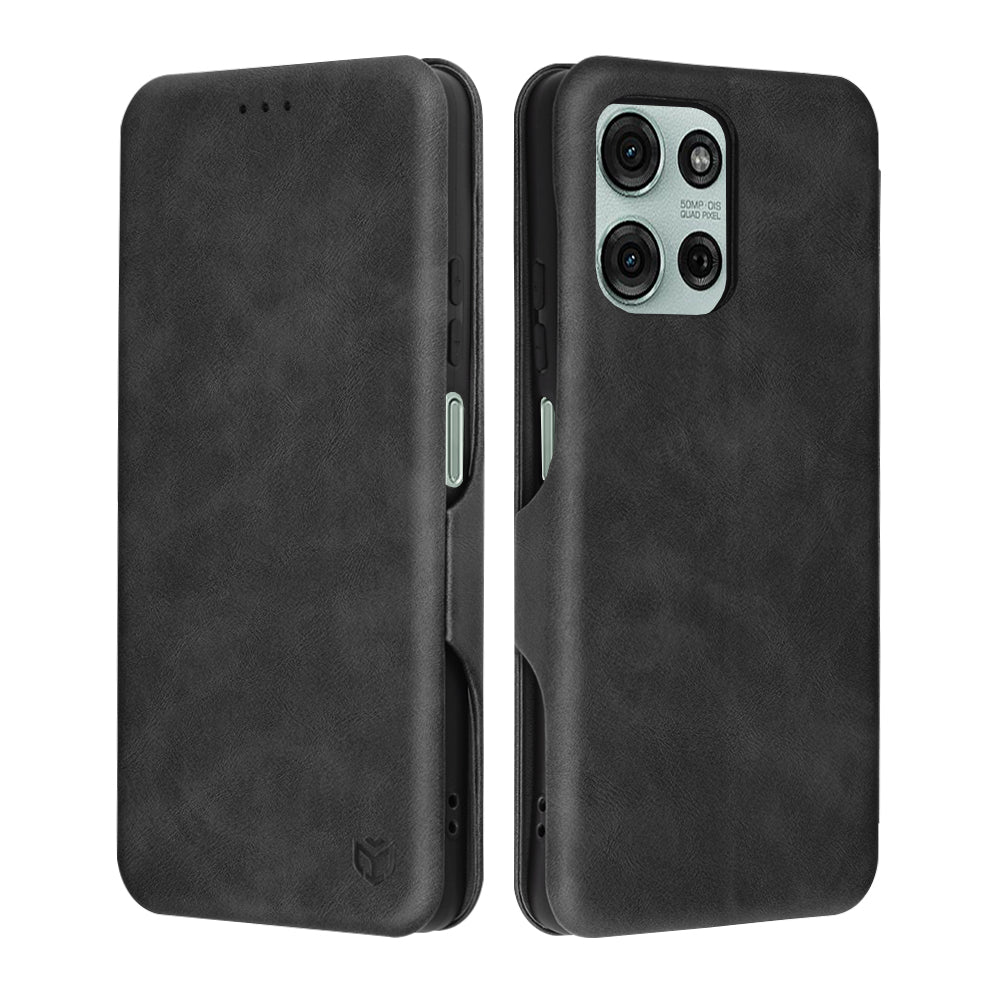 Funda para Motorola Moto G75, Techsuit, Safe Wallet Plus, Negra