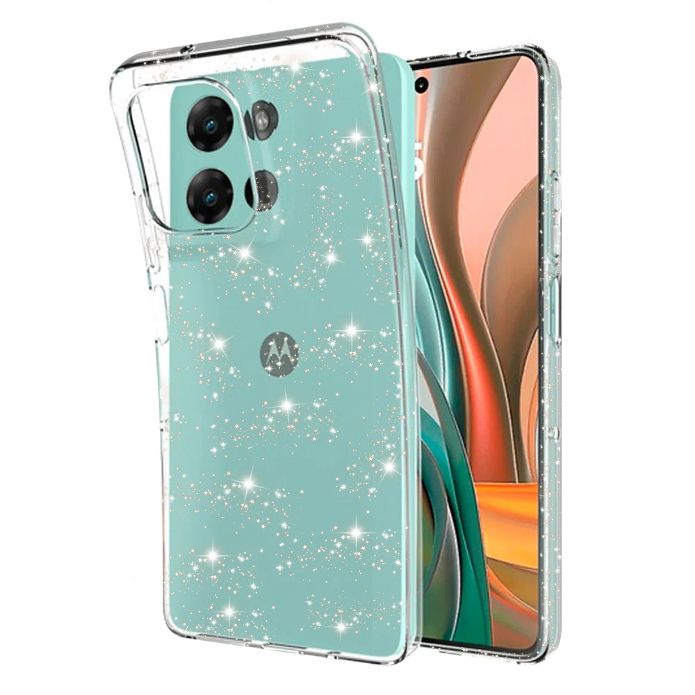 Funda para Motorola Moto G75, Techsuit, SparkleSkin, Transparente