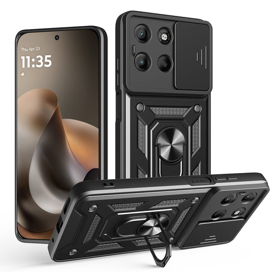Funda para Motorola Moto G77 / G67, Techsuit, CamShield, Negra