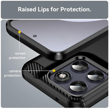 Funda para Motorola Moto G77 / G67, Techsuit, Carbono, Negra