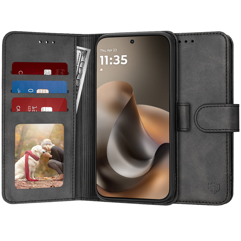 Funda para Motorola Moto G77 / G67, Techsuit, Diary Book, Negra