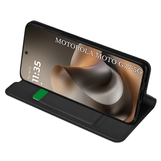 Funda para Motorola Moto G77 / G67, Techsuit, Magskin Book, Negra