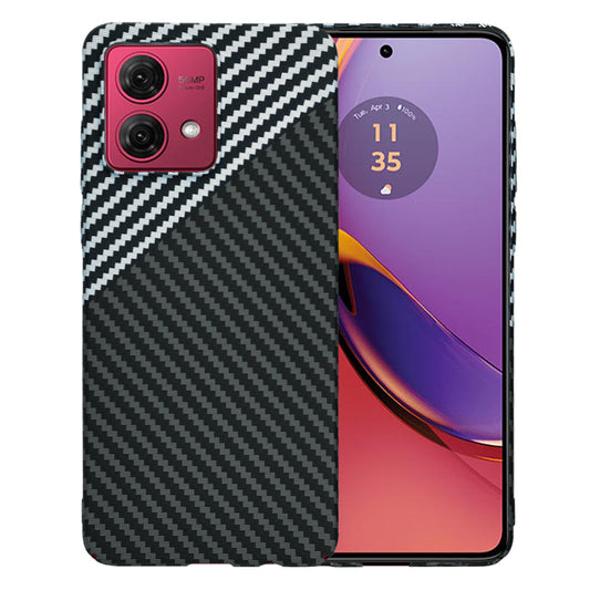 Funda para Motorola Moto G84, Techsuit, Carbonite FiberShell, Negra Gris