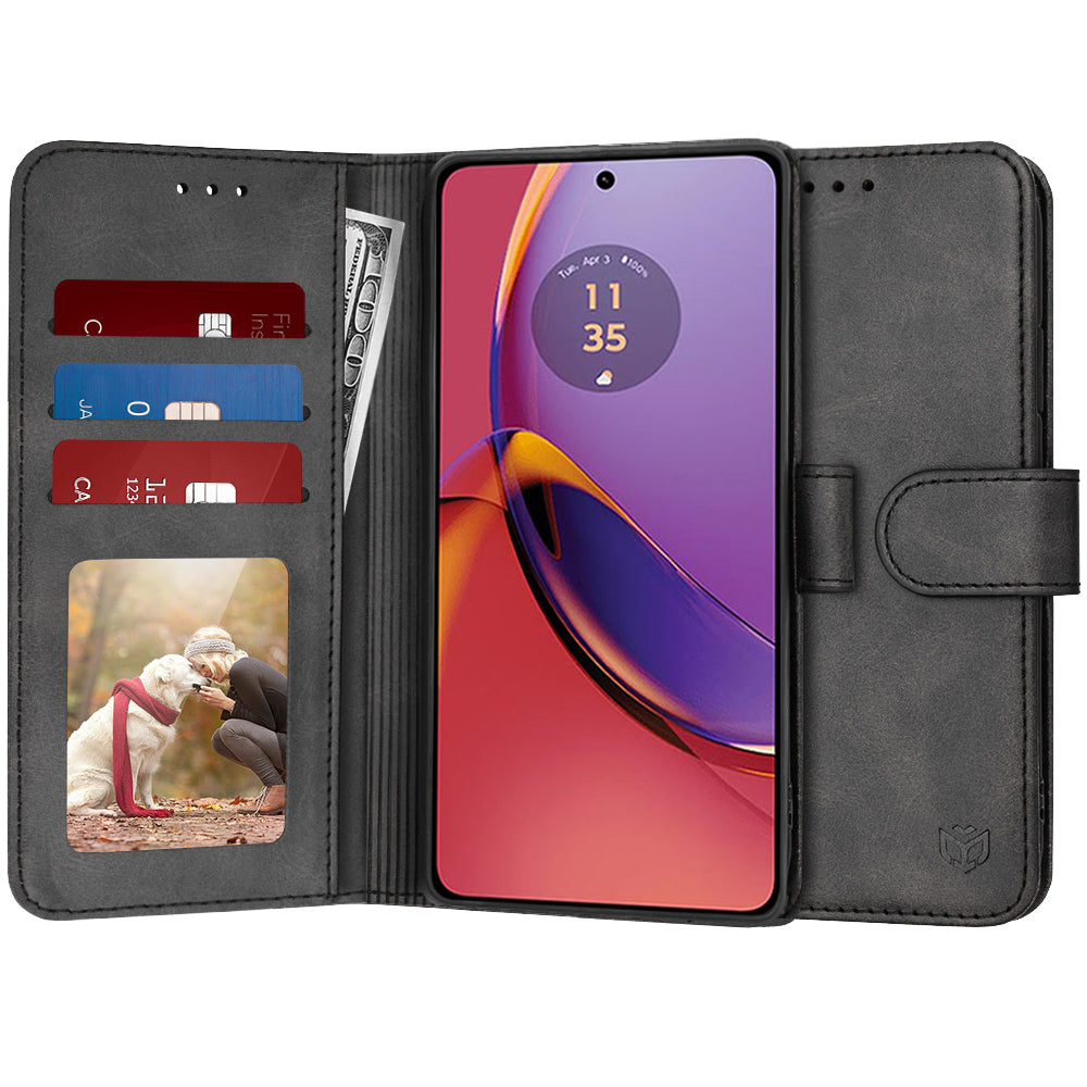 Funda para Motorola Moto G84, Techsuit, Diary Book, Negra