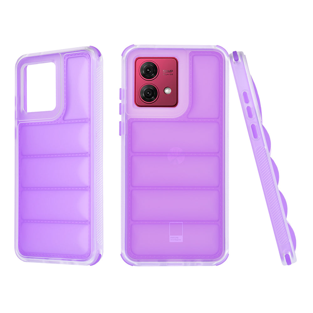 Funda para Motorola Moto G84, Techsuit, Wave Shield, Morado