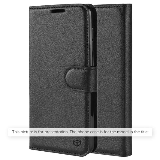 Funda para Motorola Moto G86 Power, Techsuit, Leather Folio, Negra