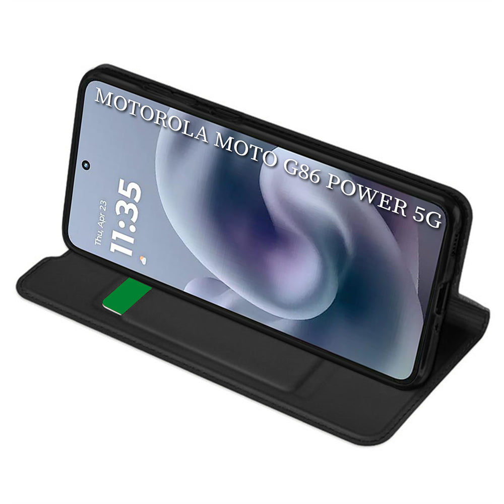 Case for Motorola Moto G86 Power, Techsuit, Magskin Book, Black