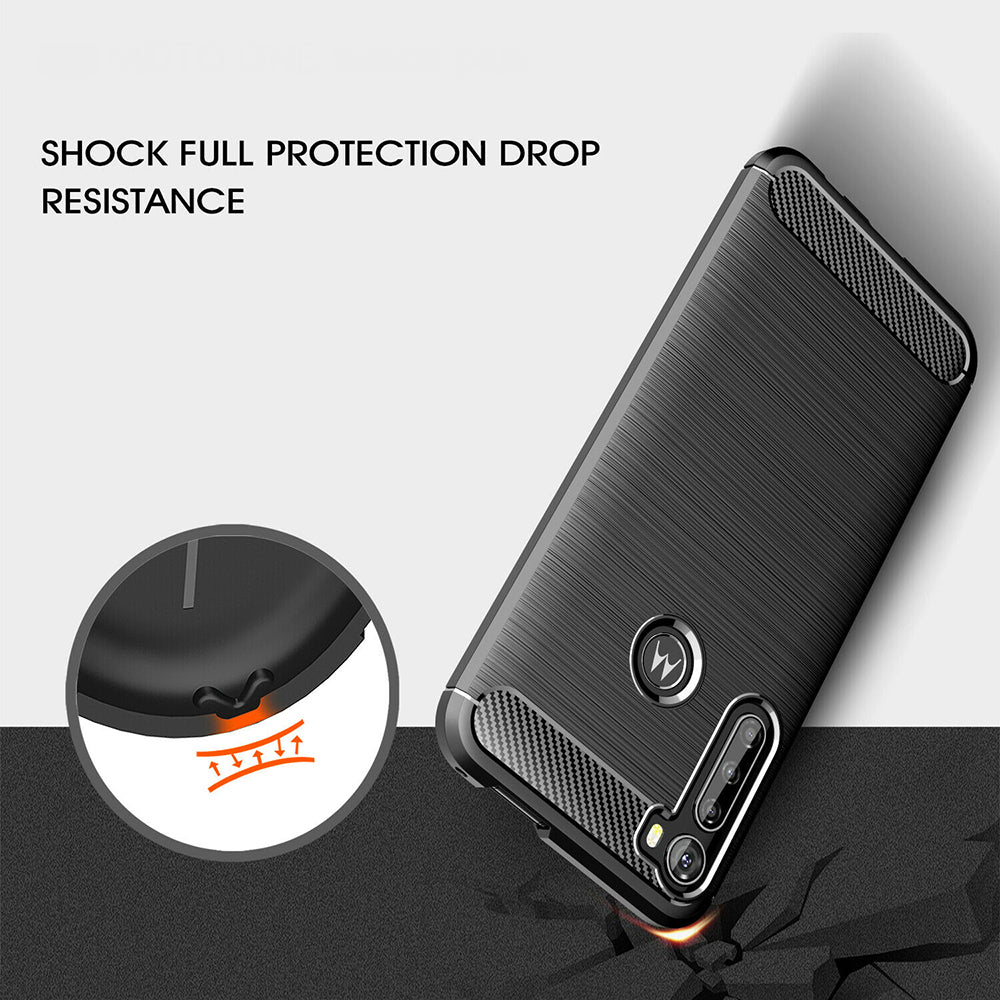 Funda para Motorola One Fusion+, Techsuit, Carbono, Negra